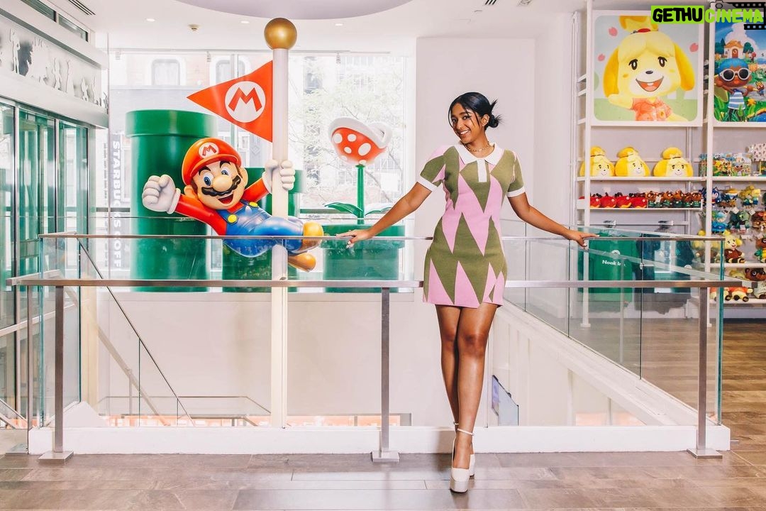 Maitreyi Ramakrishnan Instagram - A wild Maitreyi has appeared!⚡️ @thrillist got to write an article about me while I ran around the @nintendonyc store like a kid in a candy store. Be sure to check out me being a PEAK nerd🥹❤️ 📸: @colesaladinophoto