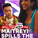 Maitreyi Ramakrishnan Instagram - @neverhaveiever’s @maitreyiramakrishnan is in the hot seat for our latest episode of #SpilltheBobaTea with @wongfuphil at @bopomofocafe!