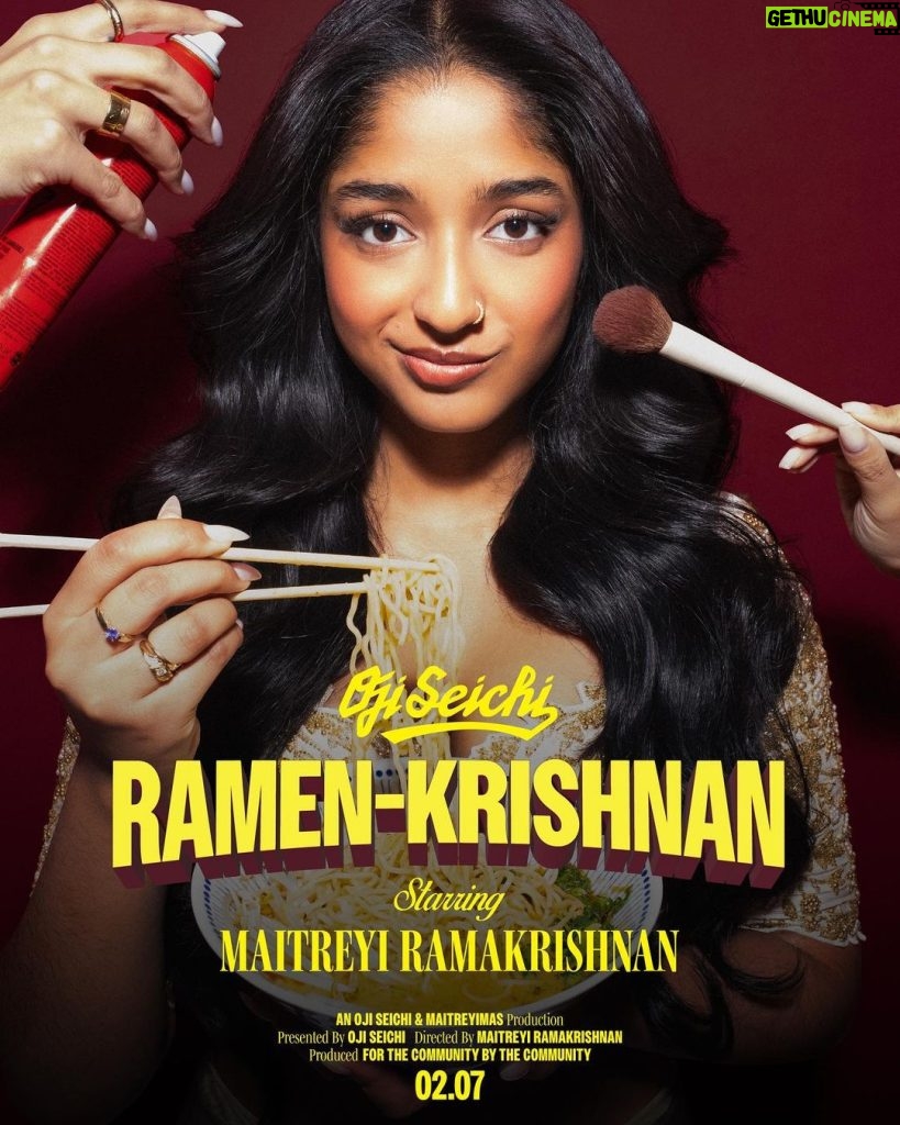 Maitreyi Ramakrishnan Instagram - @ojiseichi presents Ramen-Krishnan starring @maitreyiramakrishnan . Two worlds collide to celebrate family, community and inclusivity through Toronto’s diverse food culture. Coming 02.07 #RamenKrishnan Toronto, Ontario