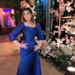 Malak Ahmed Zaher Instagram – In my ultimate favorite color💙✨ 

👗@eslam_saad_designer 
💄 @dinaelkasheff 
💇🏻‍♀️ @alfredandmina 
💎 @iramjewelry_