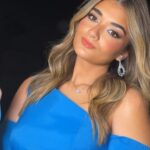 Malak Ahmed Zaher Instagram – Fresh glam with pop of 💙 
For beauty @malak.ahmed.zaherr