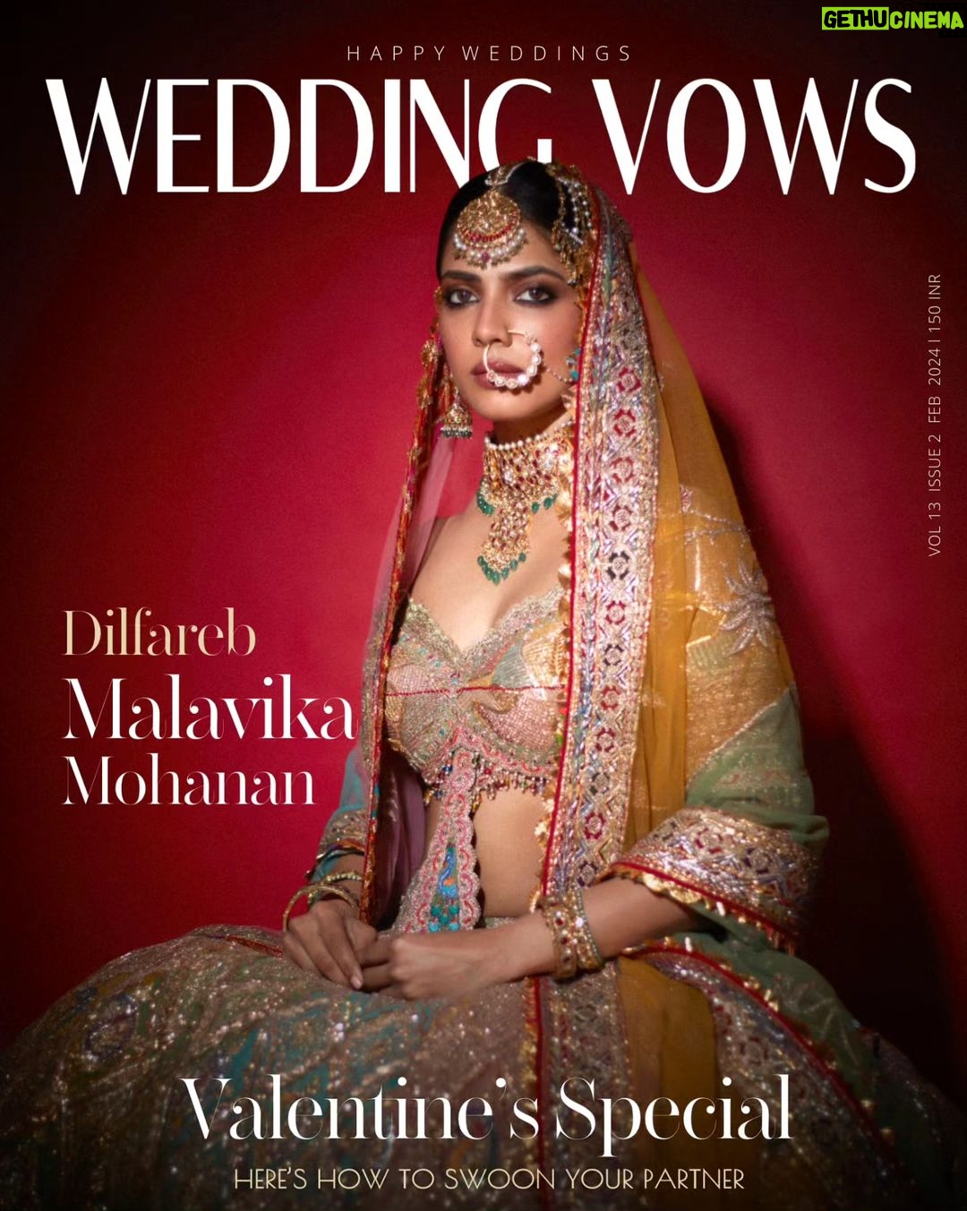 Malavika Mohanan Instagram - #wvCover Capturing the essence of love with the radiant @malavikamohanan_ Excited to announce her as our muse for the Valentine’s Special cover! Read our special stories on: Here’s How to Swoon Your Partner, Crafting a Home Spa Day & more! Magazine: Wedding Vows (@weddingvows.in ) Muse: @malavikamohanan_ Founder & CEO: N DakshinaaMurthi (@itsme_daksh ) Shot by @shivamguptaphotography Styled by @triparnam Makeup by @makeupbyanighajain Hair @nidhichang Wearing @rimpleandharpreet Jewellery by @shriramhariramjewellers #malavikamohanan #weddingvows #weddingvowscover #valentinesday