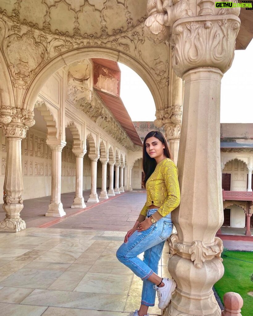 Malti Chahar Instagram - This photoshoot was the result of my guide asking me- Mam one pic here!😁 And I was like- yes why not! beautiful Agra fort❤️