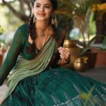 Malvika Sharma Instagram - Wearing @bhargavikunam 💚 Make up by @makeup_asfaque Hair by @hairbyradhika