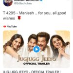 Maniesh Paul Instagram – I have no words!!! This took time to sink in!! @amitabhbachchan sir thank you so much for your wishes…this has encouraged me soooo much that I can’t explain…I’m a fanboy for life and you know it🤗🤗🙏🏼🙏🏼🙏🏼
#mp #bachchan #wishes #jugjuggjiyo #film #blessings #godiskind