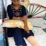 Manimegalai Instagram - Fell down at Slippery floor accidentally. Leg injury. Can’t even get up. Feeling low.
