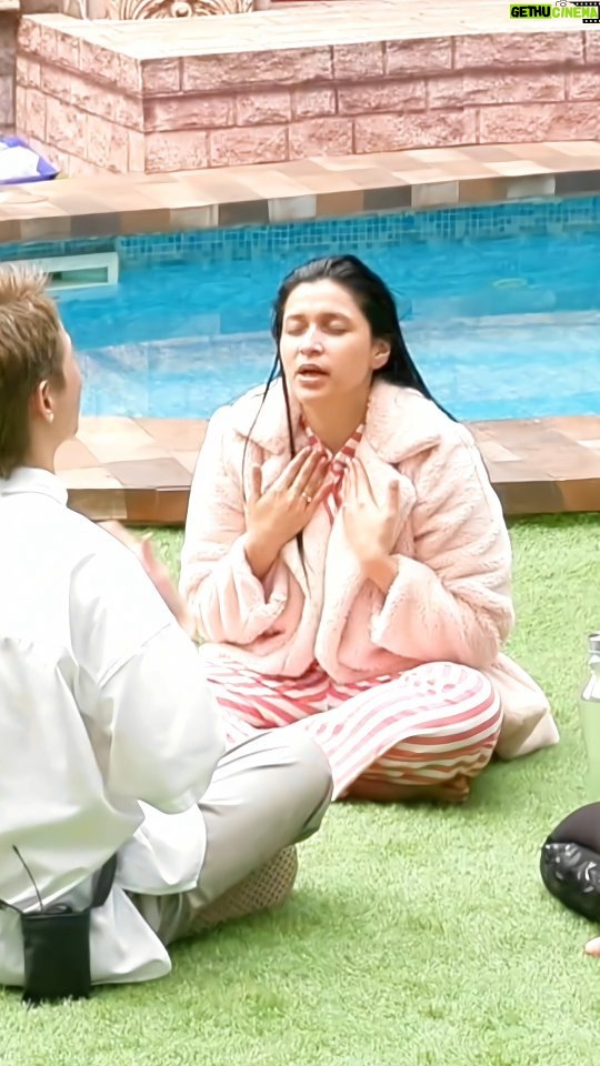 Mannara Instagram - Giving some lessons to my korean friend @aoora69 π§ββοΈβ¨ Pink striped Nightsuit @shopdearbed Yellow Floral dress @sarvangikohli Styled by @mitalihandaofficial @colorstv @officialjiocinema #biggboss #celebs #bb #bb17 #newvideo #biggbossunseen #colors #bigboss #igreels #cutereels #cutevideo #igreelsviral #viralreels #weekendkavaar #stronggirls #mimic #funnyvideos #igcomedy #funtimes #aoora #korean #meditation