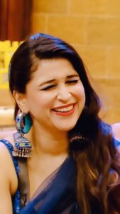 Mannara Instagram - Neele neele ambar par 💙 Styled by @mitalihandaofficial Outfit @meenabazaar_official Earrings @thejewelfactory_india @rimadidthat #Mannarachopra #BB #BB17 #BiggBoss17 #Smilealways #BiggBoss #NewPics #Mannara #TuesdayVibes #blueaesthetic