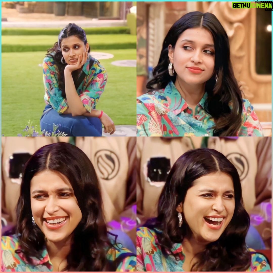 Mannara Instagram - 60 days in BB house ☺️❣️ Styled by @rimadidthat Floral shirt @uptownie101 @memannara @colorstv @officialjiocinema #mannarachopra #biggboss #bb #bb17 #igreels #biggbossunseen #greenaesthetic #bigboss #powerdressing #salmankhan #cute #igdaily