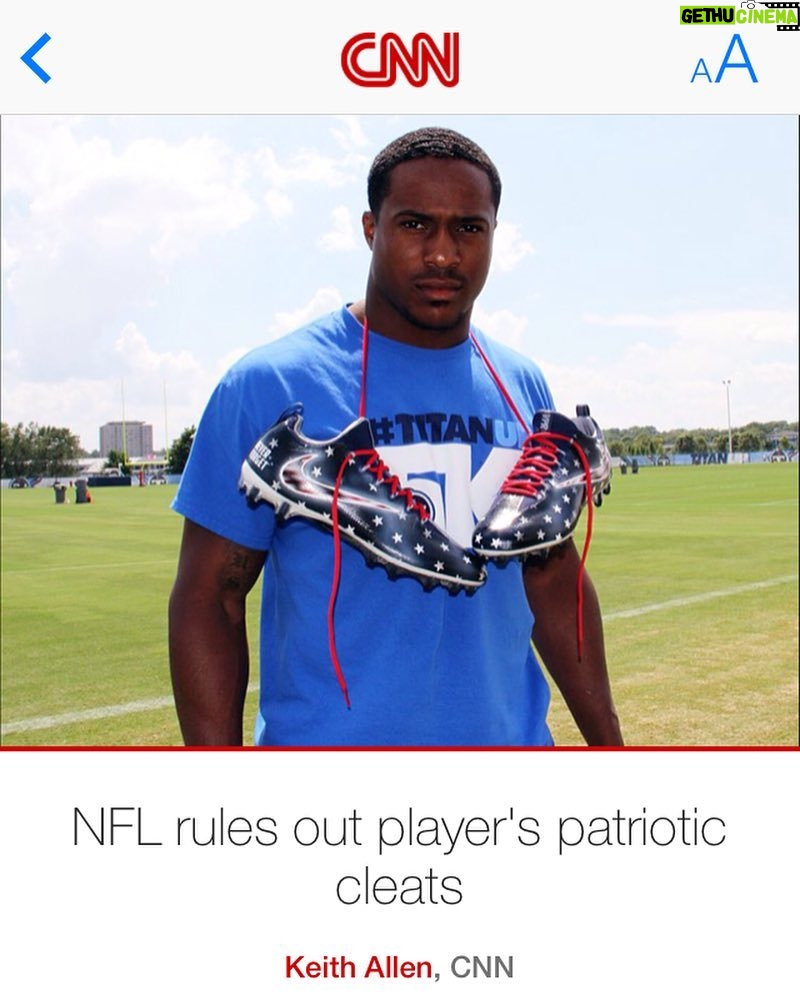 Manny Montana Instagram - "NFL rules out player's patriotic cleats" @kaepernick7 get thrown in the fire but this gets no headlines??? #hypocrisy