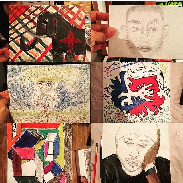 Manny Montana Instagram - Monday art night with my family and chosen family. Big bro @33moves shyts on everybody as usual... Lol