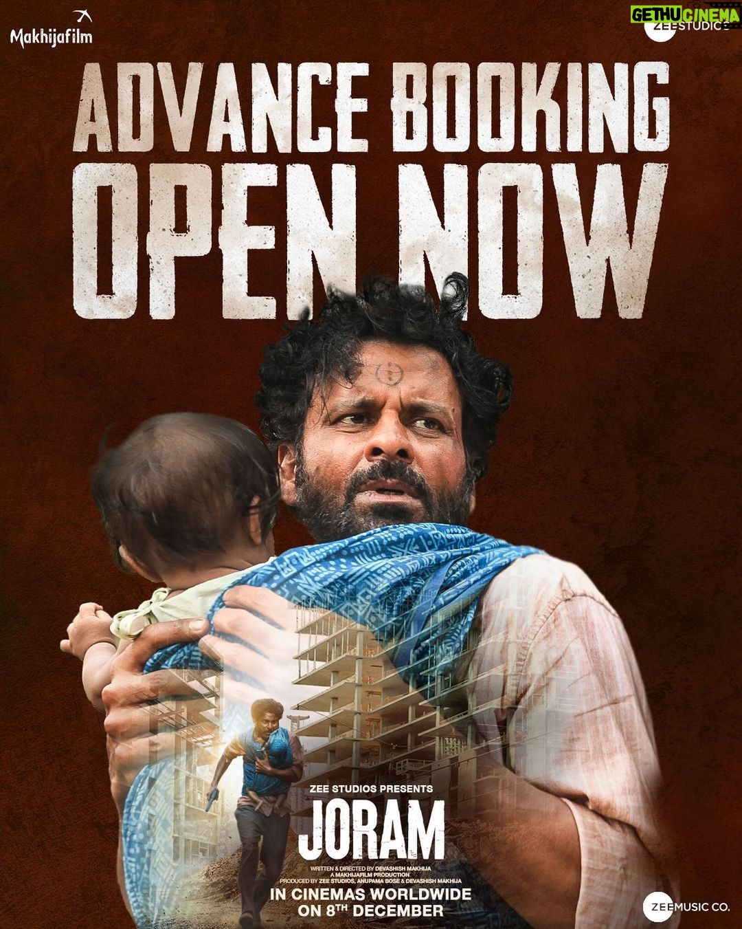 Manoj Bajpayee Instagram - The race for survival is about to begin! Get ready for it by booking your tickets in advance. Book your tickets now! (Link in bio) #Joram in cinemas worldwide this Friday. @zeestudiosofficial @bajpayee.manoj @mohdzeeshanayyub @nakedindianfakir @village_at_makhijafilm @nowitsabhi @smitatambe @tannishtha_c @meghamathurhere @nimmyraphel @bose.anupama @deepaksimhal @piyushputy @avrobanerjee @mangeshdhakde @sidmeer @viraj_selot @ipankajbatra @joshi.ashvin @dhiman.karmakar @castingbay @ashimaavasthi @callmenabo @zeemusiccompany