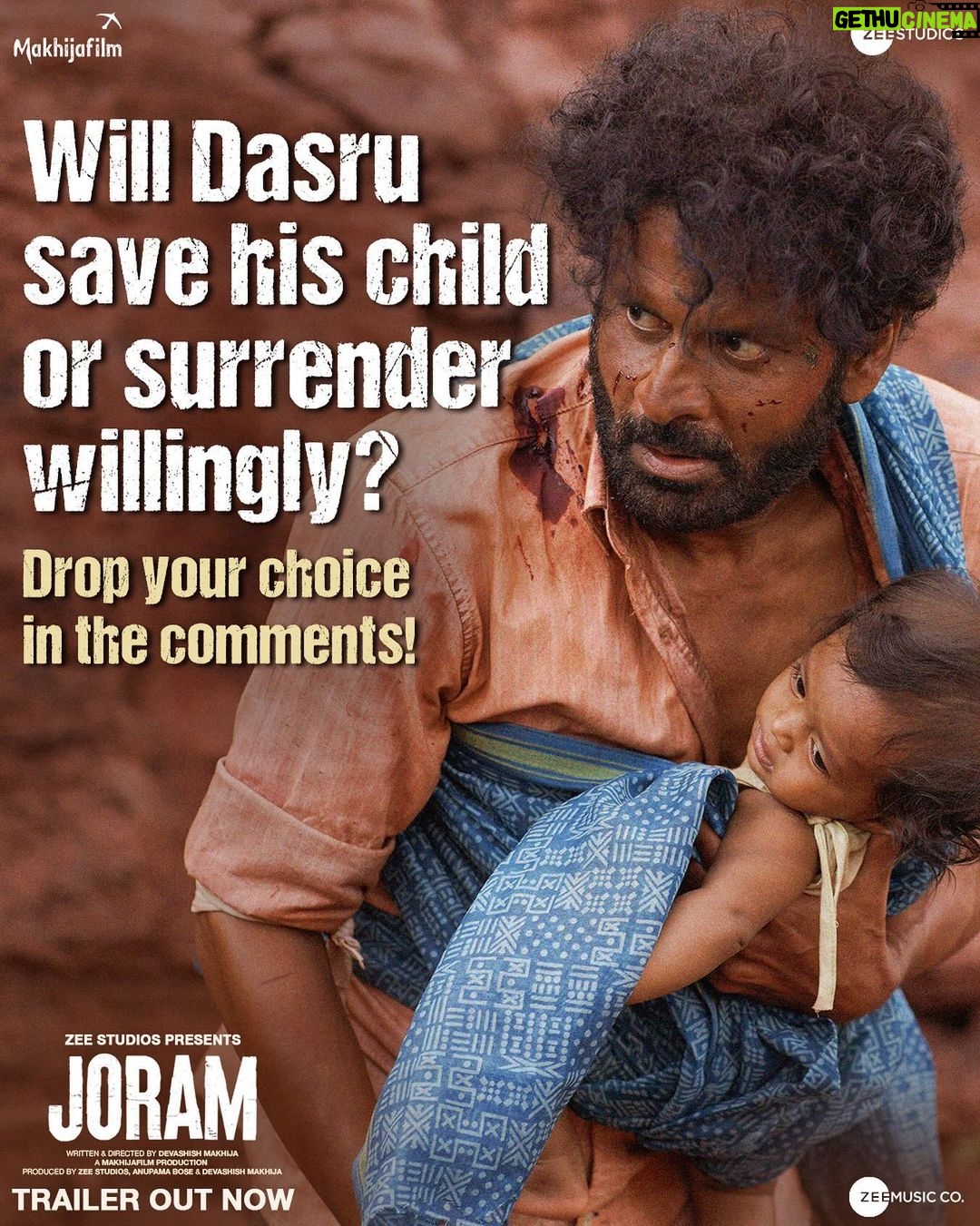 Manoj Bajpayee Instagram - Dasru is currently facing a tough decision and seeks your help! Drop your choice in the comments to help him make the right decision. #Joram trailer is out now! (Link in bio) In cinemas worldwide on 8th December. @zeestudiosofficial @bajpayee.manoj @mohdzeeshanayyub @nakedindianfakir @village_at_makhijafilm @nowitsabhi @smitatambe @tannishtha_c @meghamathurhere @nimmyraphel @bose.anupama @deepaksimhal @piyushputy @avrobanerjee @mangeshdhakde @sidmeer @viraj_selot @ipankajbatra @joshi.ashvin @dhiman.karmakar @castingbay @ashimaavasthi @callmenabo @zeemusiccompany
