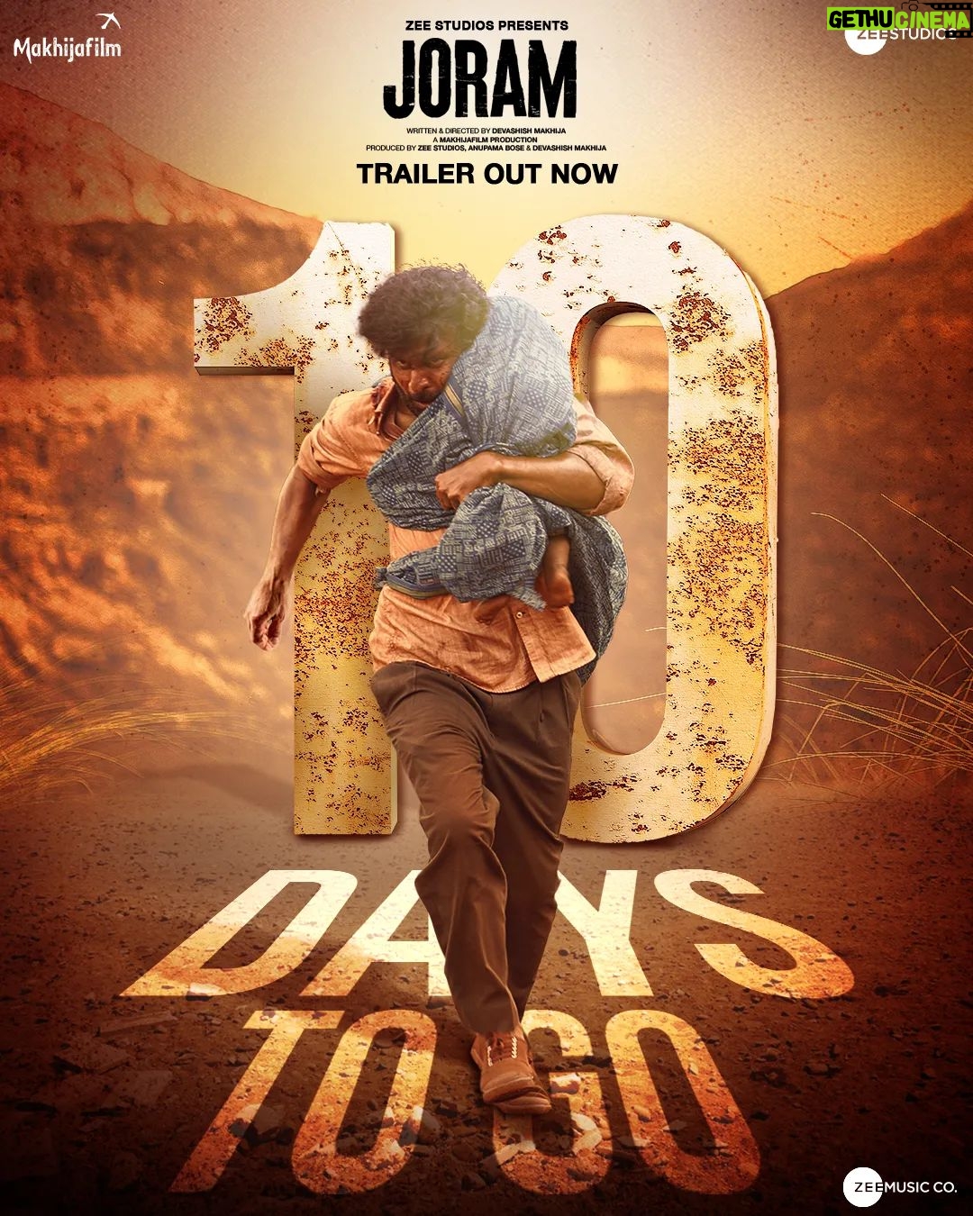 Manoj Bajpayee Instagram - In just 10 days, witness Dasru’s gripping tale of survival, where he evades danger to protect both himself and his baby! #Joram trailer is out now! (Link in bio) In cinemas worldwide on 8th December. @zeestudiosofficial @mohdzeeshanayyub @nakedindianfakir @village_at_makhijafilm @nowitsabhi @smitatambe @tannishtha_c @meghamathurhere @nimmyraphel @bose.anupama @deepaksimhal @piyushputy @avrobanerjee @mangeshdhakde @sidmeer @viraj_selot @ipankajbatra @joshi.ashvin @dhiman.karmakar @castingbay @ashimaavasthi @callmenabo @zeemusiccompany