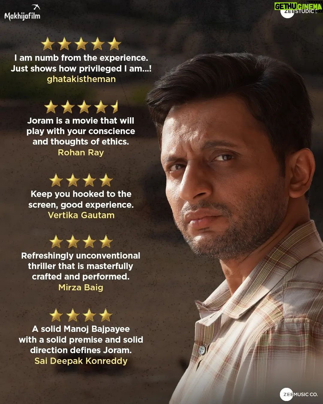 Manoj Bajpayee Instagram - A sincere thank you to @letterboxd users for embracing Joram with love and enduring support! Book your tickets! (Link in bio) #Joram in cinemas worldwide now. @zeestudiosofficial @mohdzeeshanayyub @nakedindianfakir @village_at_makhijafilm @nowitsabhi @smitatambe @tannishtha_c @meghamathurhere @nimmyraphel @bose.anupama @deepaksimhal @piyushputy @avrobanerjee @mangeshdhakde @sidmeer @viraj_selot @ipankajbatra @joshi.ashvin @dhiman.karmakar @castingbay @ashimaavasthi @callmenabo @zeemusiccompany