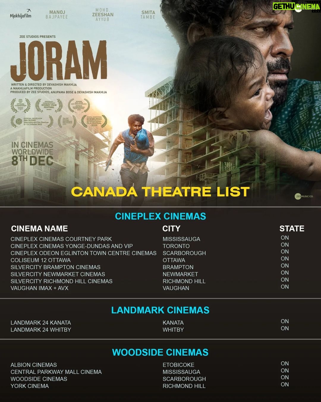 Manoj Bajpayee Instagram - Step into Dasru's world as he confronts danger for his survival. The captivating story is now playing in theatres overseas. Book your tickets now (Link in bio) #Joram in cinemas tomorrow. @zeestudiosofficial @mohdzeeshanayyub @nakedindianfakir @village_at_makhijafilm @nowitsabhi @smitatambe @tannishtha_c @meghamathurhere @nimmyraphel @bose.anupama @deepaksimhal @piyushputy @avrobanerjee @mangeshdhakde @sidmeer @viraj_selot @ipankajbatra @joshi.ashvin @dhiman.karmakar @castingbay @ashimaavasthi @callmenabo @zeemusiccompany