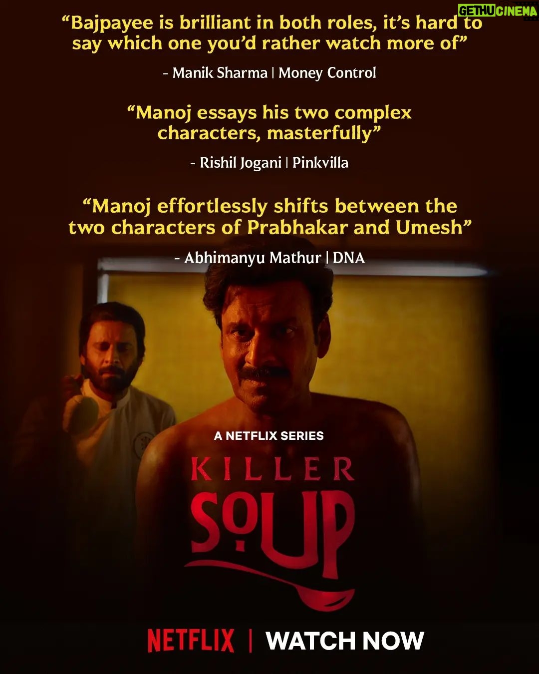 Manoj Bajpayee Instagram - Looks like everyone loves the taste of KILLER SOUP πβ€οΈπ² Killer Soup is now streaming, only on Netflix! #KillerSoup #KillerSoupOnNetflix @netflix.in @konkona @kameelanasser #Nasser @sayaji_shinde @lal_director @abhishekchaubey @honeytrehan @macguffinpictures #chetanakowshik #BimalParekh @unaizamerch @nobleanant @harappan @siva_ananth @pranafilms.in @anujdhawan13 @anandbansal2810 @tripathiankur @chowfin @operationfail @amritsingh099 @teebirdyfly @shivankkapoor @jayadevan_chakkadath #kunalsharma #meghnamanchandasen @djangokaza @narenandbenedict #shrikantdesai @dirty_hands_studio @varshacasts @pooobrain @m_u_k_t_a @anbu_thasan @anulanavlekar #KaniKusruti