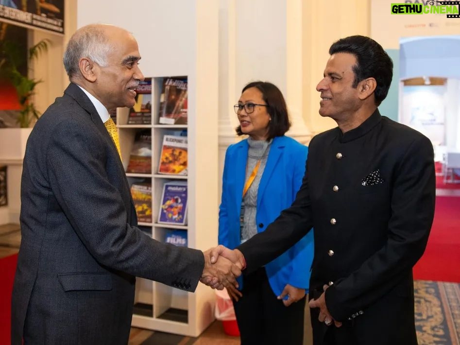 Manoj Bajpayee Instagram - Honored to be part of the inaugural ceremony at the India Pavilion in Berlin alongside H.E. Mr. Parvathaneni Harish, Ambassador of India to Germany, fostering cultural exchange and cinematic collaborations. Thank you, @trishasakhlecha and @nfdcindia @indiaingermany @thetagorecentre