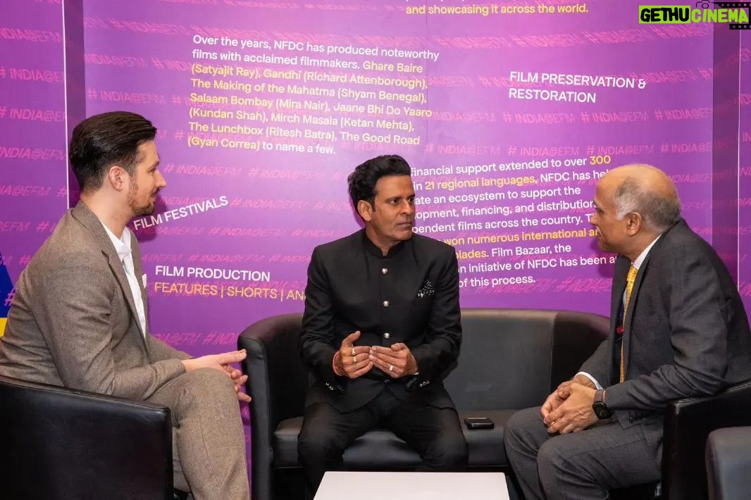 Manoj Bajpayee Instagram - Honored to be part of the inaugural ceremony at the India Pavilion in Berlin alongside H.E. Mr. Parvathaneni Harish, Ambassador of India to Germany, fostering cultural exchange and cinematic collaborations. Thank you, @trishasakhlecha and @nfdcindia @indiaingermany @thetagorecentre