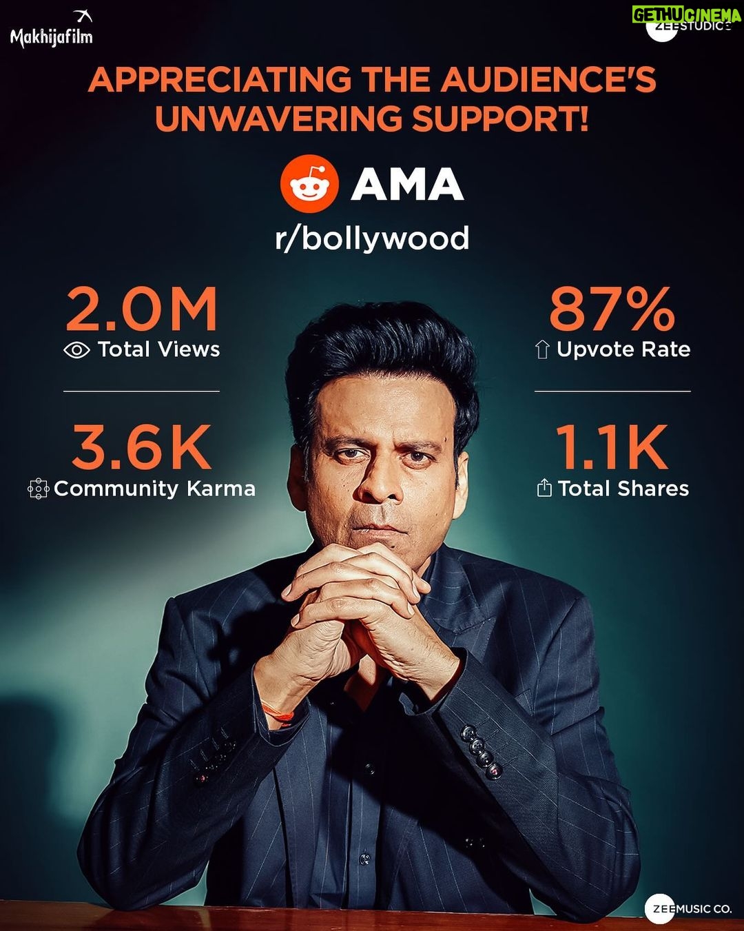 Manoj Bajpayee Instagram - Big shout out to all who joined our @reddit AMA session! Your support was fantastic. Book your tickets! (Link in bio) #Joram in cinemas worldwide now. @zeestudiosofficial @bajpayee.manoj @mohdzeeshanayyub @nakedindianfakir @village_at_makhijafilm @nowitsabhi @smitatambe @tannishtha_c @meghamathurhere @nimmyraphel @bose.anupama @deepaksimhal @piyushputy @avrobanerjee @mangeshdhakde @sidmeer @viraj_selot @ipankajbatra @joshi.ashvin @dhiman.karmakar @castingbay @ashimaavasthi @callmenabo @zeemusiccompany @reddit_asia