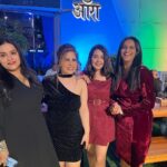 Mansi Srivastava Instagram - Vibes and ambiance at @oneaurarestaurantandbanquets was amazing last night because of these amazing people , some of us meeting after ages 😅 Congratulations @gaurinandkumarmunavalli and u are the sweetest host ever and ofcourse @k2mediarelation for being the best in the game💜 Aura Kitchen and Bar