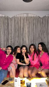 Mansi Srivastava Instagram - When we all follow the dress code to the T , i mean to the Pink 💕💖🌸🌺