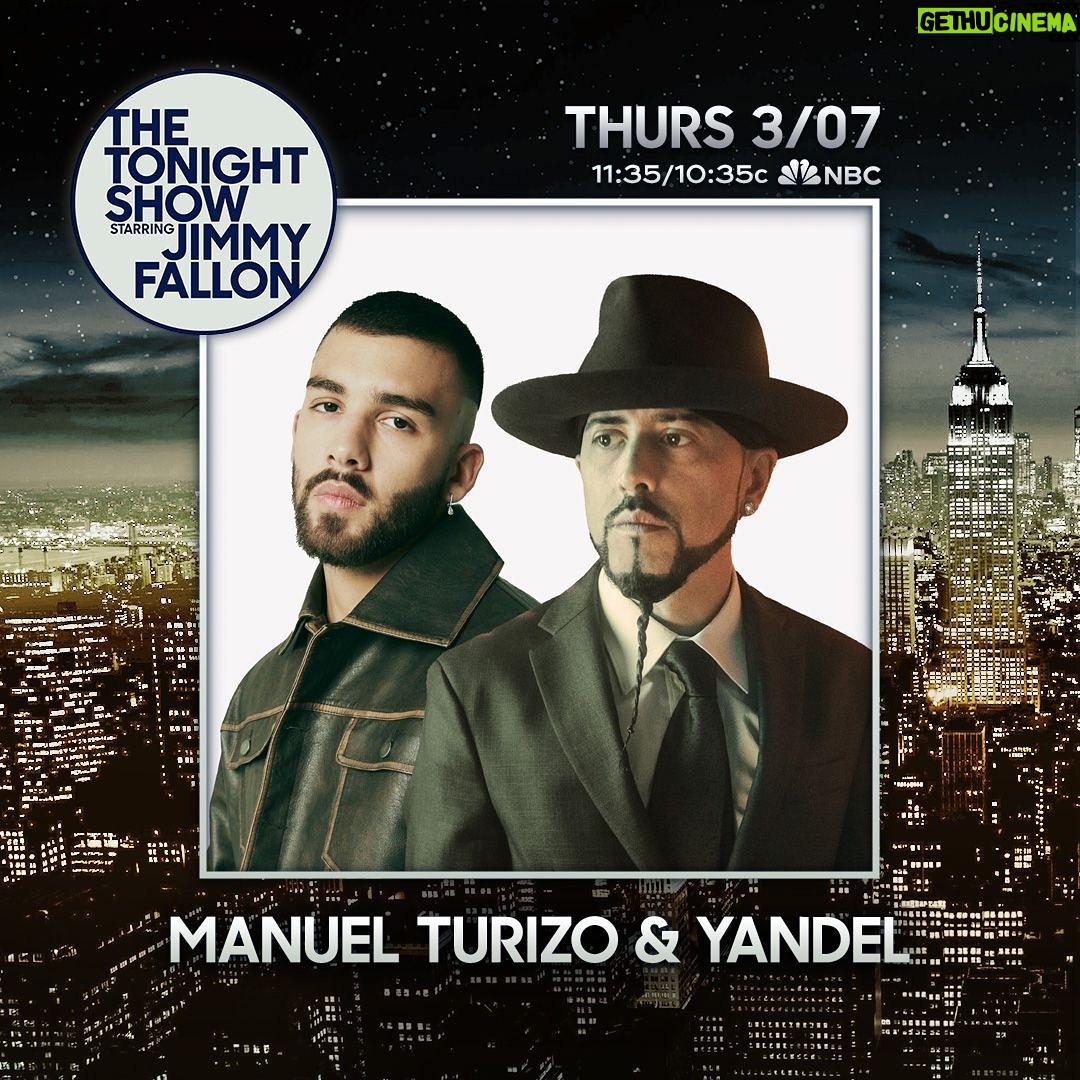 Manuel Turizo Instagram - El 7 de Marzo les tenemos una presentaci贸n bien hp pa que la anoten en la agenda Mamasota 馃崙 馃敟 @fallontonight @jimmyfallon #FallonTonight