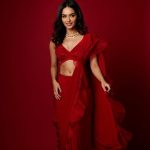 Manushi Chhillar Instagram - For love of red and sarees ❤️❤️