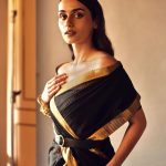 Manushi Chhillar Instagram - True fashion goes way beyond trends, believes Manushi Chhillar (@manushi_chhillar). “It’s a compelling medium to celebrate what you believe in. It’s not just about owning a trend but it’s about making it more you,” says this stunner who turns heads at her public appearance with her unpredictable fashion choices and imaginative styling. In a shoot with HT City Showstoppers, the actor and Miss World 2017 shows how you can rock a precious handloom weave in a chic and contemporary avatar. Manushi is wearing a black Chanderi silk saree with all-over stripes and zari border from designer and handloom revivalist Vidhi Singhania (@vidhi_singhania). A simple black belt to cinch the waist and stacked gold bangles by @themineofdesignjewellery spice up the look. Kinchang Thui (@kin_vanity) kept Manushi's look natural and understated: glass skin, smudged kohl on the eyes, nude lips and side-parted, neatly combed sleek hair Credits Concept and creative direction: Shara Ashraf Prayag (@sharaashraf) Production: Soumya Vajpayee (@soumyavajpayee16), Kavita Awaasthi (@kavita600) & Zahera Kayanat (@kayanaaaaat) Story: Navya Kharbanda (@nayy_kayy_) Video Editing: Vimal Raj (@_thestillframe_) Styling: Sheefa J Gilani (@sheefajgilani) Makeup: Kinchang Thui (@kin_vanity) Video: Tanya Agarwal (@tanya.agarwall_) Draping: Priya Rajge (@priya_rajge_makeup._hair_) Location: Satya Studios, Andheri, Mumbai (@satyastudiosandheri) #manushichhillar #manushichillar #manushi #saree #sareelove #sareelover #sareelovers #sareefashion #chanderisilk #chanderisarees #chanderi #sareeindia #fashion #fashionista #fashioninsta #fashiongram #fashionstyle #fashionnova #styleinspo #styleblogger #stylefashion #htcityshowstoppers