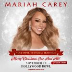 Mariah Carey Instagram – LA, let’s double the fun!! Adding a 2nd tour date at the Hollywood Bowl on Nov 19 🎄❤️ #MerryChristmasOneAndAll 

Pre-sales start tomorrow. General onsale 10/20 @ livenation.com