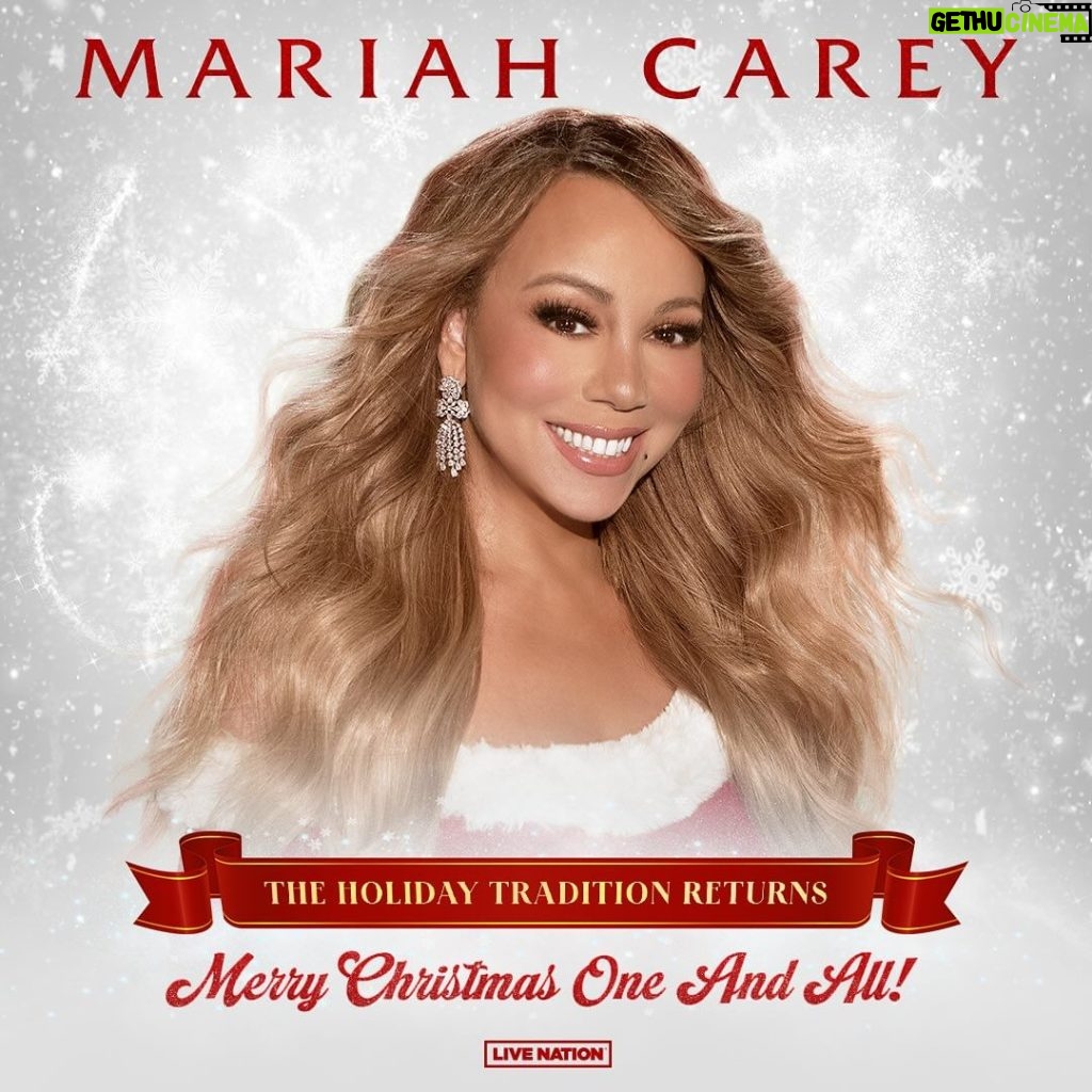 Mariah Carey Instagram - Yes, the actual defrosting has begun! 🧊 Announcing the MERRY CHRISTMAS ONE AND ALL Tour!🎄❤️ On sale 10/6