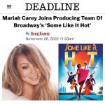 Mariah Carey Instagram - Beyond excited to join this amazing production! @somelikeithotmusical is now in previews on Broadway at the Shubert Theater, and opens on Dec. 11! 🔥🎶🔥