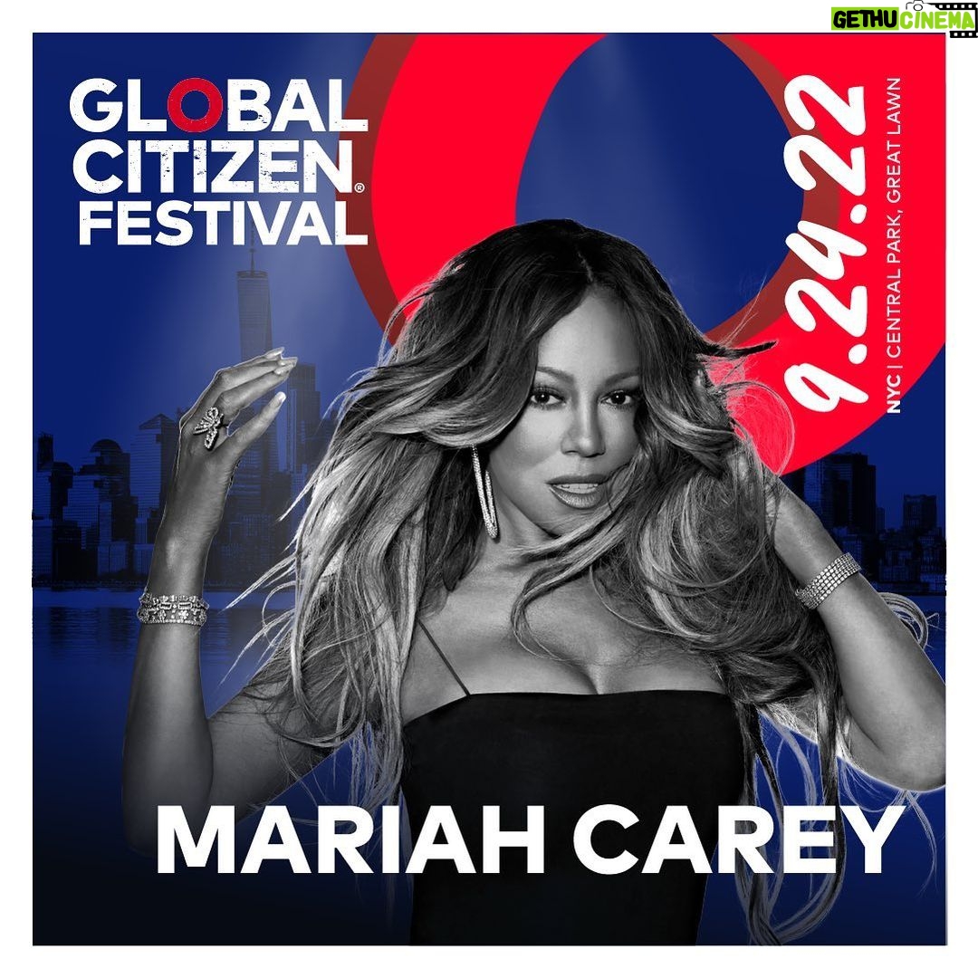 Mariah Carey Instagram - NEW YORK, mark your calendars! On Sept 24, I'm teaming up with @glblctzn to call on world leaders and corporations to empower women + girls, take climate action, and end extreme poverty. Link to take action and get tickets on my story! #GlobalCitizenFestival