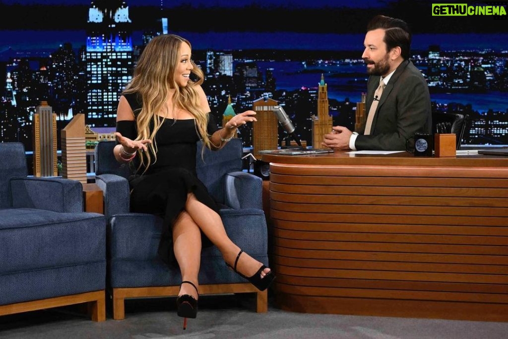 Mariah Carey Instagram - Tune in for festive moments with @jimmyfallon tonight! 💖 📷 Todd Owyoung/NBC @fallontonight