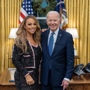 Mariah Carey Instagram - Last week I had the pleasure of meeting President Biden & Vice President Harris at the White House to ring in the holiday season! While there, we got to see all the festive decor and spread some cheer! 🎄❄️☃️