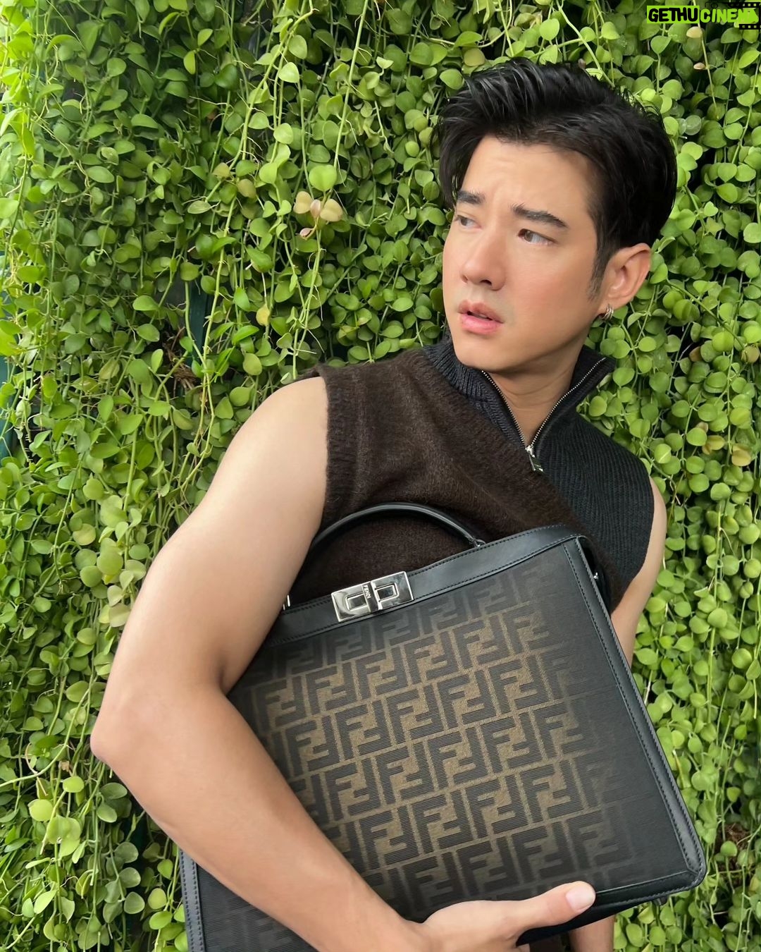 Mario Maurer Instagram - A new interpretation of the icon 💼🖤 #FendiPeekaboo @fendi