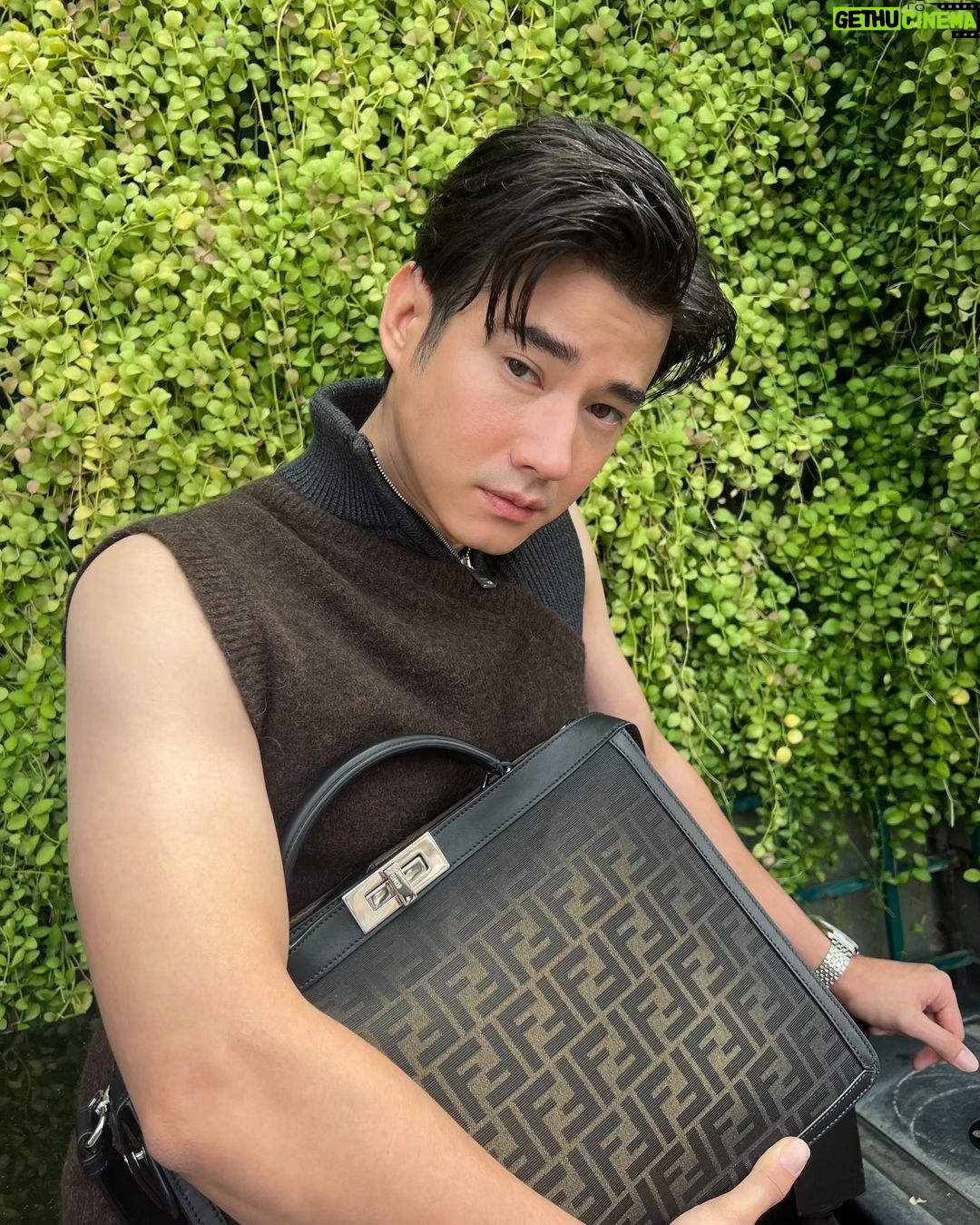 Mario Maurer Instagram - A new interpretation of the icon 💼🖤 #FendiPeekaboo @fendi