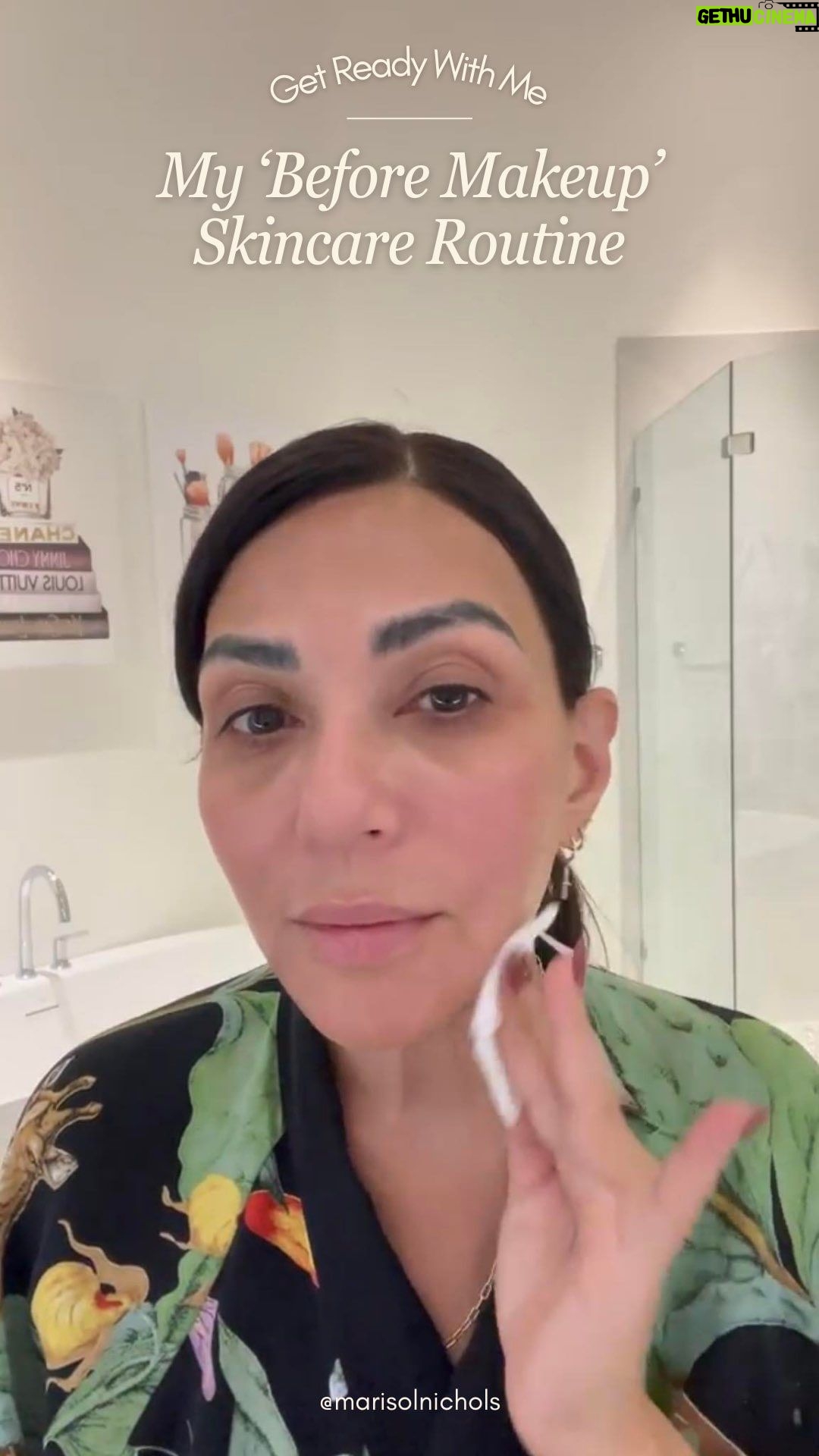 Marisol Nichols Instagram - Get ready with me Here’s my “before makeup” skincare routine using some of my go-to products. ✨ #SkincareRoutine #GRWM Miami, Florida