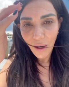 Marisol Nichols Instagram - First fishing trip! 🎣🌊 We threw the fish back, btw. Also I’ve been eating plant based for the last 6 weeks minus a sushi night and I’m loving it! Hence, the first gratuitous pic but I’m proud, I’ve been working my butt off 🏋️‍♀️ more to come on that journey soon…. Swipe thru for how the trip actually ended 😂