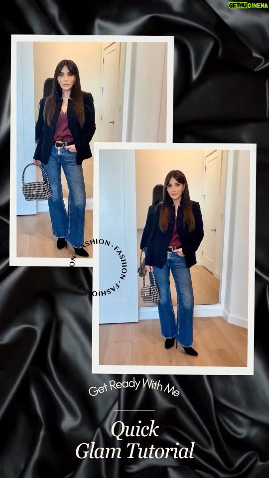 Marisol Nichols Instagram - Fit check ✔️ Top: @aninebingofficial Jeans: @aninebing Belt: @gucci Boots: @bashparis Jacket: @bashparis Bag: @aninebingofficial Necklace: @annesisteron Earrings: @studs