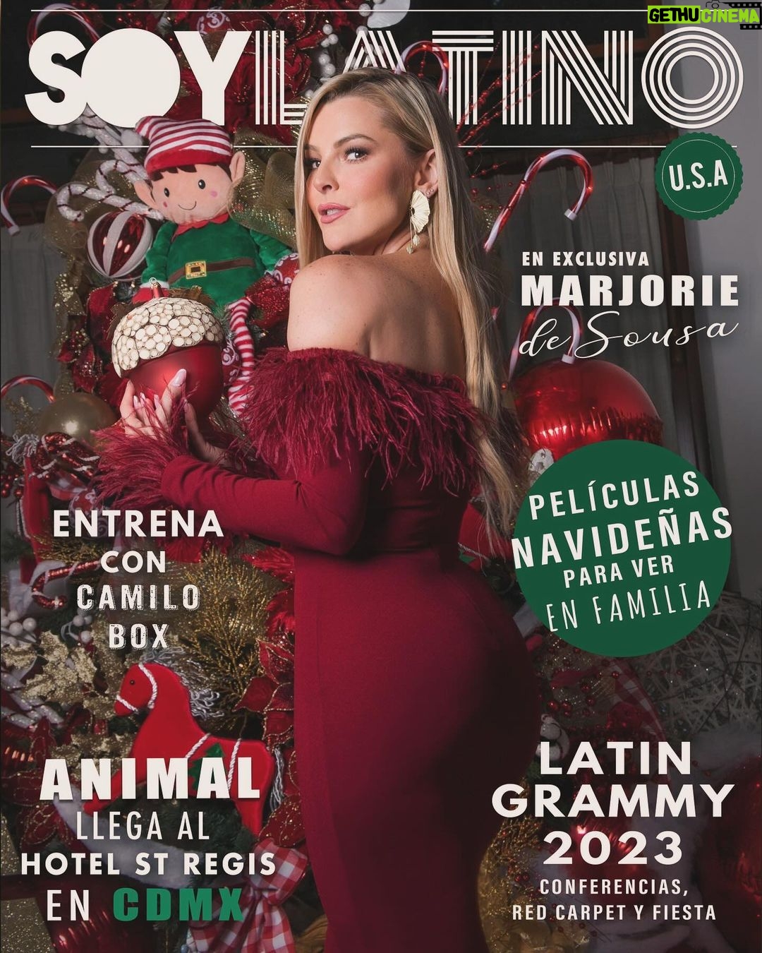 Marjorie de Sousa Instagram - Diciembre 2023🎄 @revistasoylatino @danielalonsofoto @vanessaarellanomakeup @elcamerinosaloon @carlotinaclothing 😍🥰🎄🎅🏻