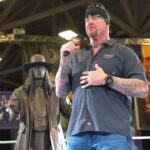 Mark Calaway Instagram - @undertaker reacts to the reveal of his brand new statue! He is now forever immortalized! #WrestleMania @tripleh @shawnmichaelswwe