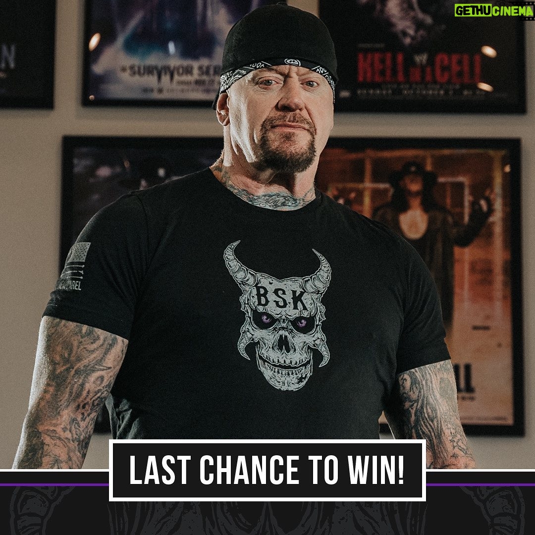 Mark Calaway Instagram - There’s only 3 days left grab this #BSK design in collaboration with @ninelineapparel! Every purchase enters you into a chance to win this limited-edition, championship @wwe title signed by myself! Click the link in my bio and get yours today!#bonestreetkrew