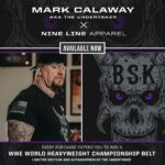 Mark Calaway Instagram - Check out this new shirt!!!! I partnered with @ninelineapparel for this limited time #BSK shirt. Click the link in my bio to purchase yours now. Every purchase enters you in a chance to win a limited-edition @wwe World Championship Title that I will personally autograph! #ninelineapparel #undertaker #markcalaway #americanmade #veteranowned #WWE #wrestling #deadman #champion #usmade