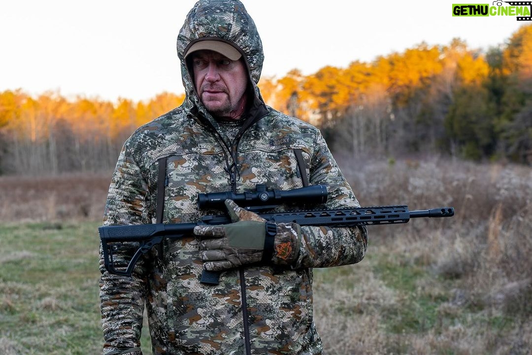 Mark Calaway Instagram - A fun couple of days in the woods with good friends! We were successful on getting our buddy Mark AKA the @undertaker his first black bear! 🐶 🐻