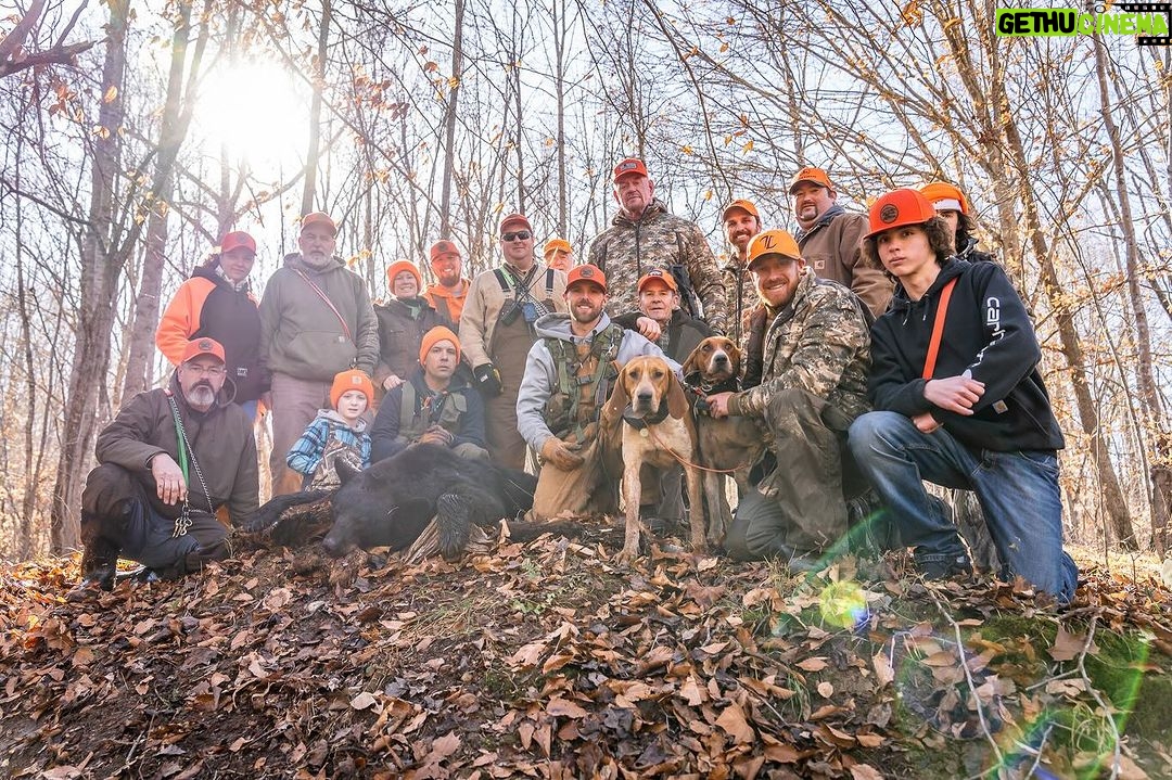 Mark Calaway Instagram - A fun couple of days in the woods with good friends! We were successful on getting our buddy Mark AKA the @undertaker his first black bear! 🐶 🐻