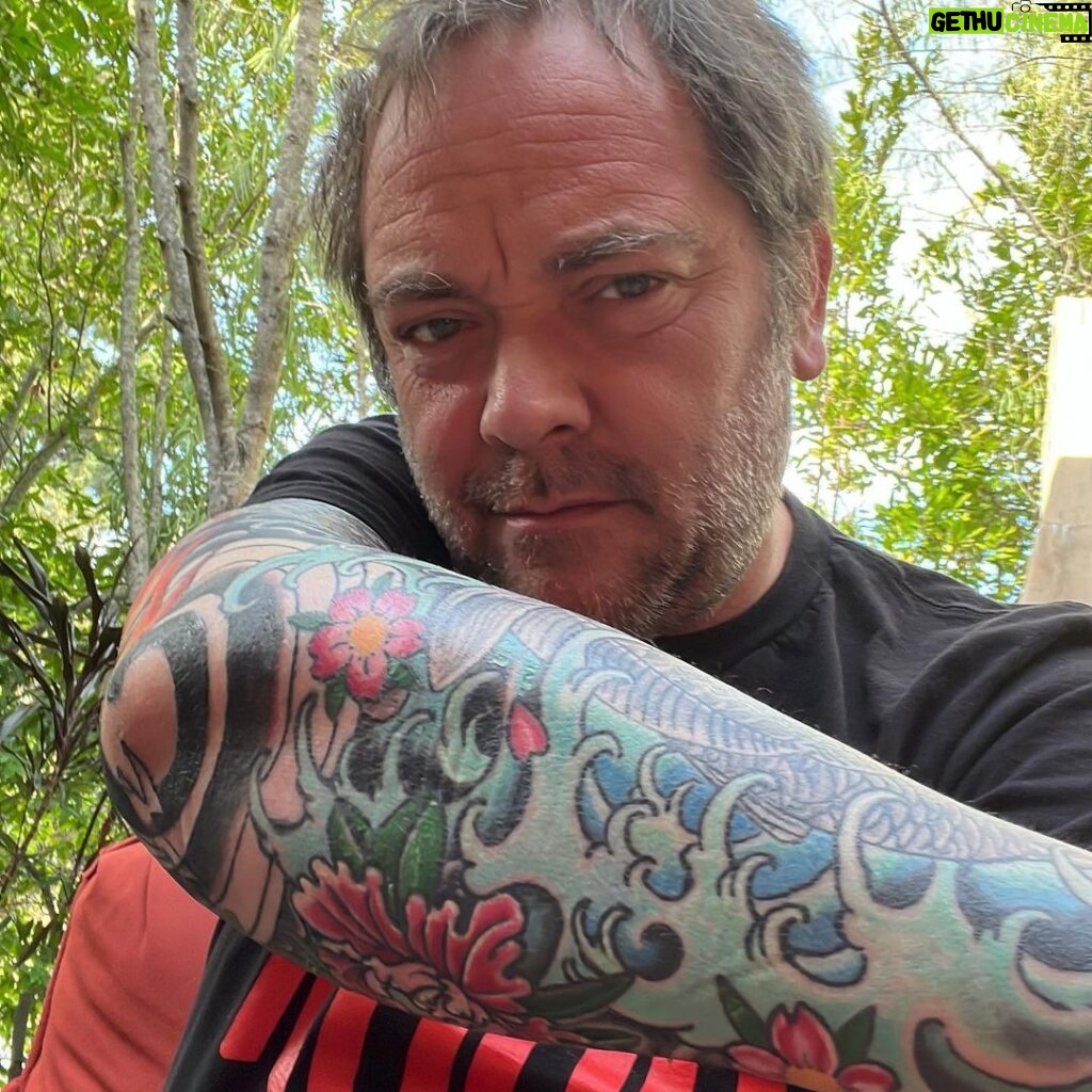 Mark Sheppard Instagram - I’m loving @kevin_f_quinn getting busy on this sleeve @1111ad_tattoo I’m running out of canvas! #spnfamily