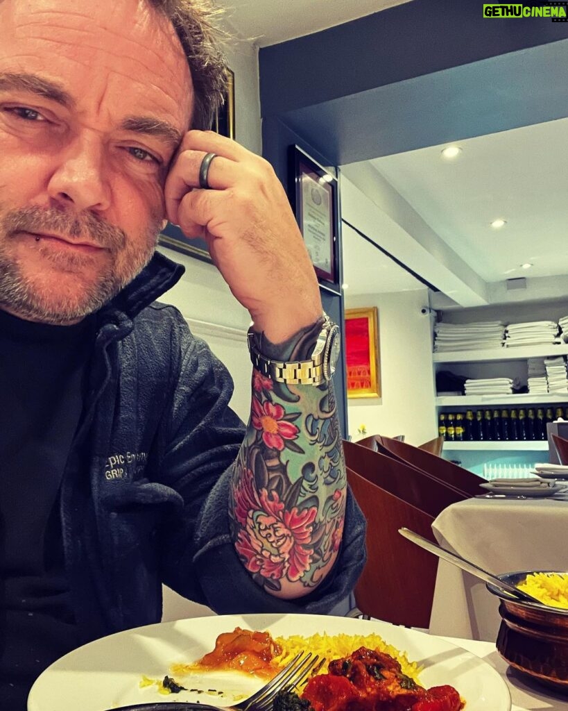 Mark Sheppard Instagram - Ahhhhh. My happy place. @spiceloungeburford for a fabulous Ruby Murray… #spnfamily