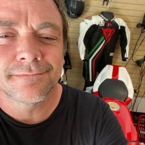Mark Sheppard Instagram - Still too hot in Cali... looking forward to breaking out this @daineseofficial D-air RR suit trackside soon! One-off design by the amazing Allen Jones!