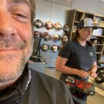 Mark Sheppard Instagram - The amazing @alyssab123 of @senabluetooth fame came down to @ducatinb to install the new 50R in my @agvhelmets Pista RR amazing!